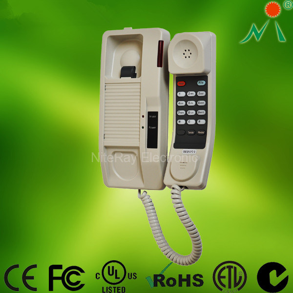 Black/Almond Bathroom Phone, Corded Telephone, Hotel Phone (Q600)