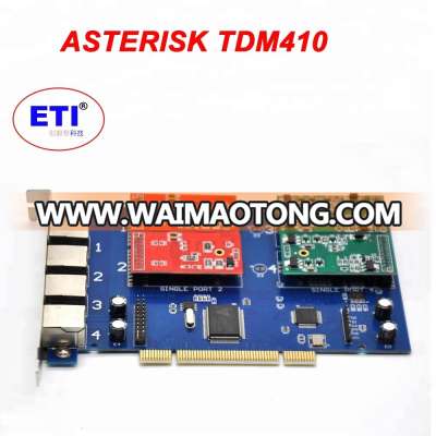 Asterisk card TDM410 PCI 4 FXO/FXS Ports Modules Analog Digium Trixbox Card For 4U Version