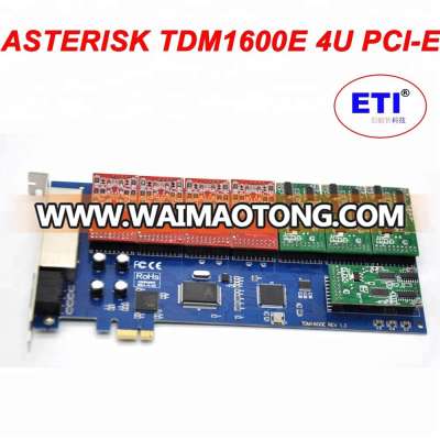 Asterisk card TDM1600E PCI 4 FXO/FXS Ports Voip Modules Analog Digium Trixbox Card For 4U Version