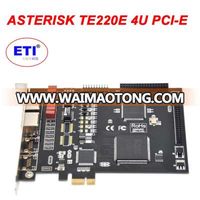 Asterisk Digital Trunk Card TE220E PCI-Express J1interface 2 Port T1 / E1 / PRI digium for 4U opensource