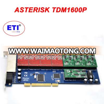 Asterisk card TDM1600 PCI 4 FXO/FXS Ports Voip Modules Analog Digium Trixbox Card For 4U Version