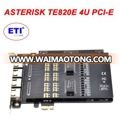 Asterisk E1 Card TE820E PCI-E 8 port T1 J1 Digital Digium 4U Class voip gateway IP pbx PABX