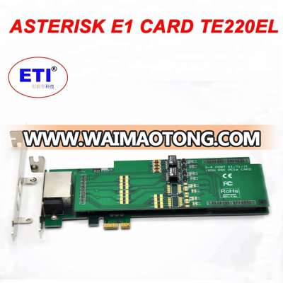 Asterisk Digital Trunk Card TE220EL 2 Port T1 / E1 / J1 PCI-e interface PRI digium for 2U opensource